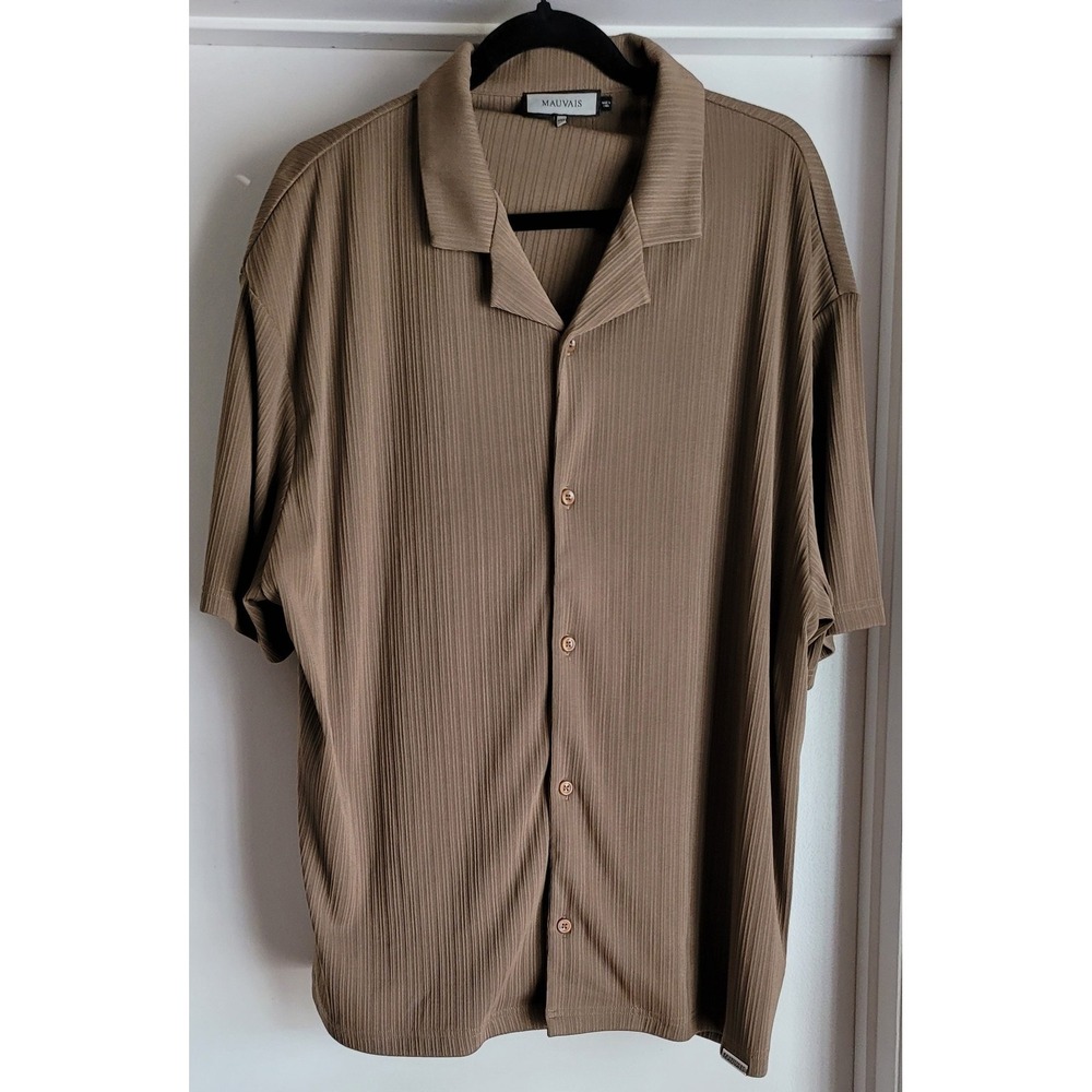 Mauvais Mens SET Shirt and Shorts 2XL Brown Casual Summer